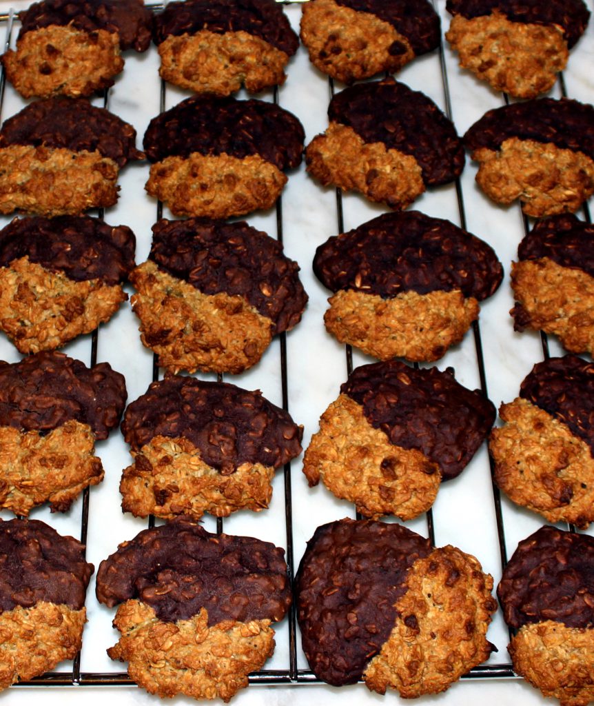 Chocolate coconut cookies without melted chocolate and shredded coconut on top