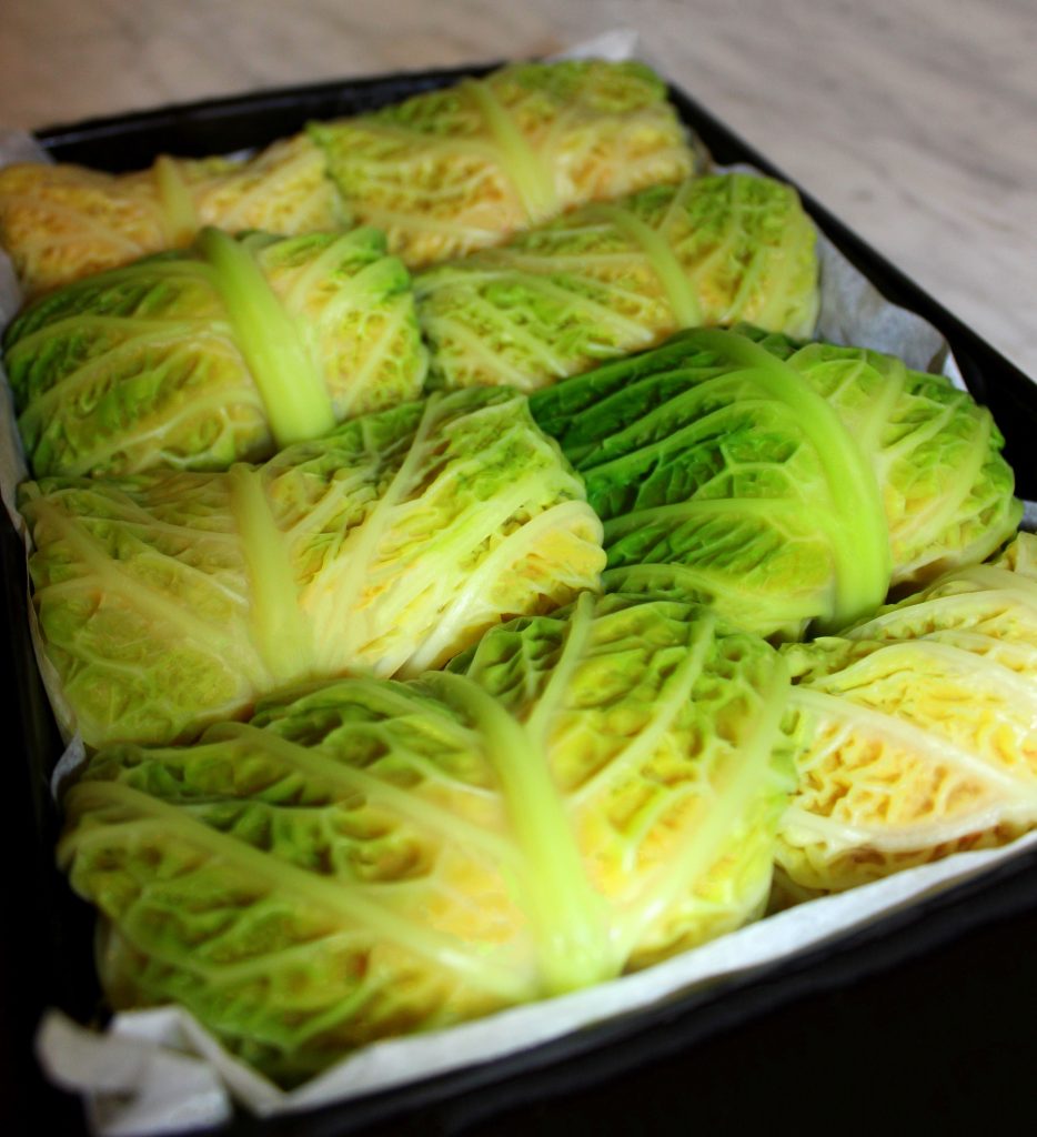 Cabbage rolls before cooking