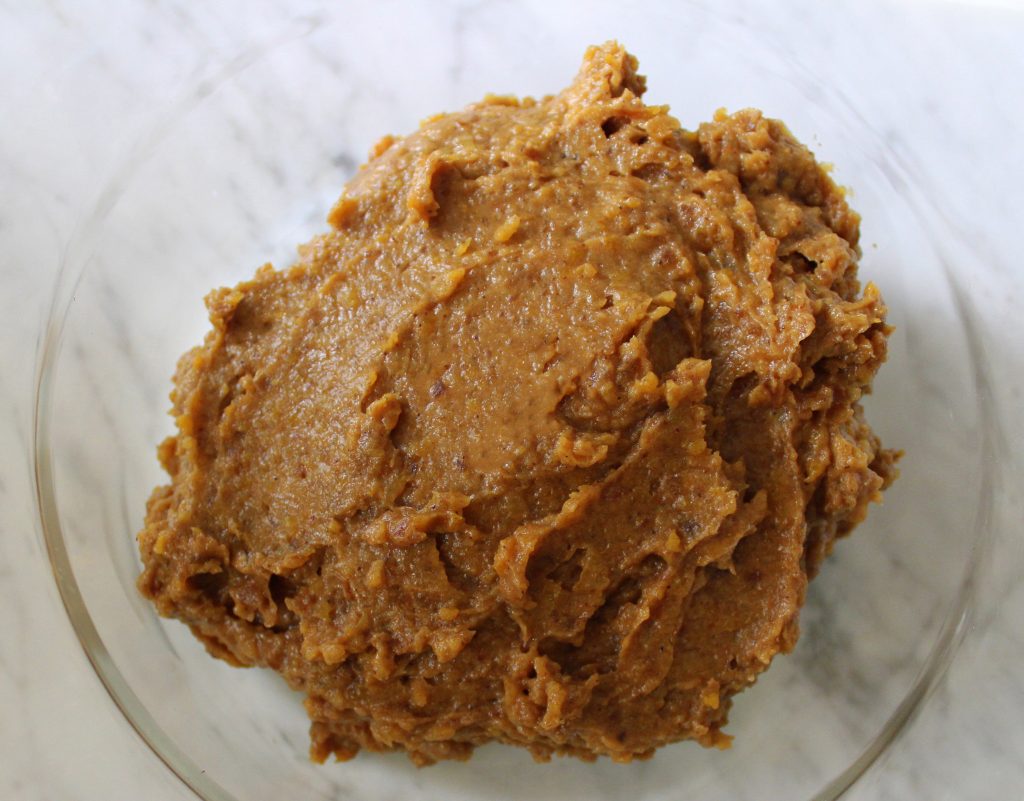 Sticky paste made of dates and dried apricots