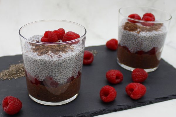 Vegan Raspberry-chocolate Chia Pudding - Bunny Mommy Cooks