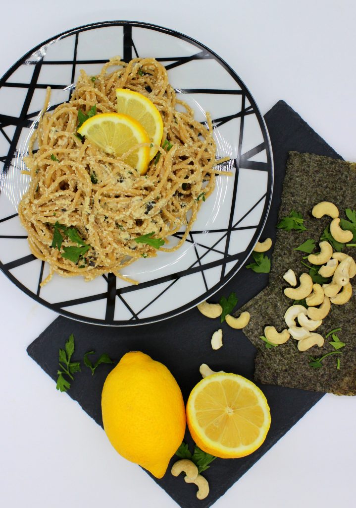 Vegan lemon garlic pasta - Bunny Mommy Cooks