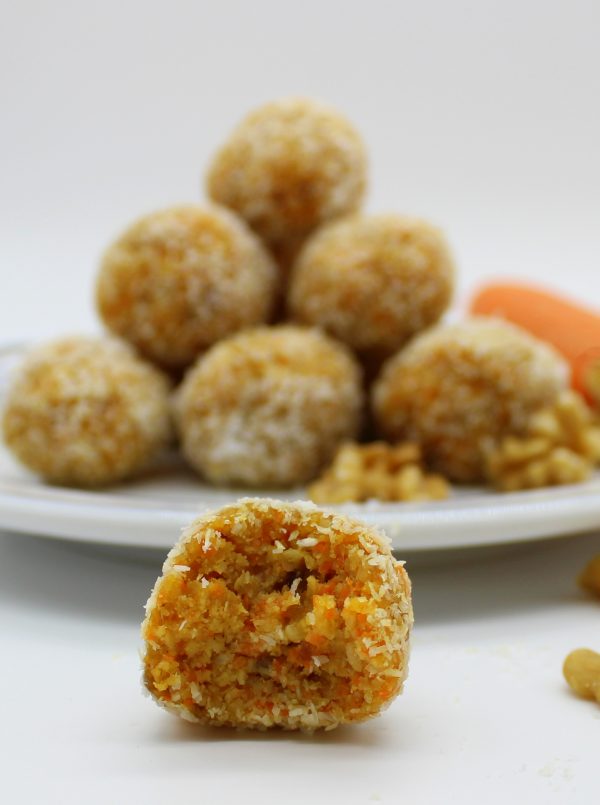 Healthy vegan carrot energy balls