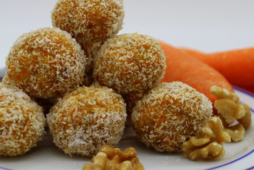 Healthy vegan carrot energy balls