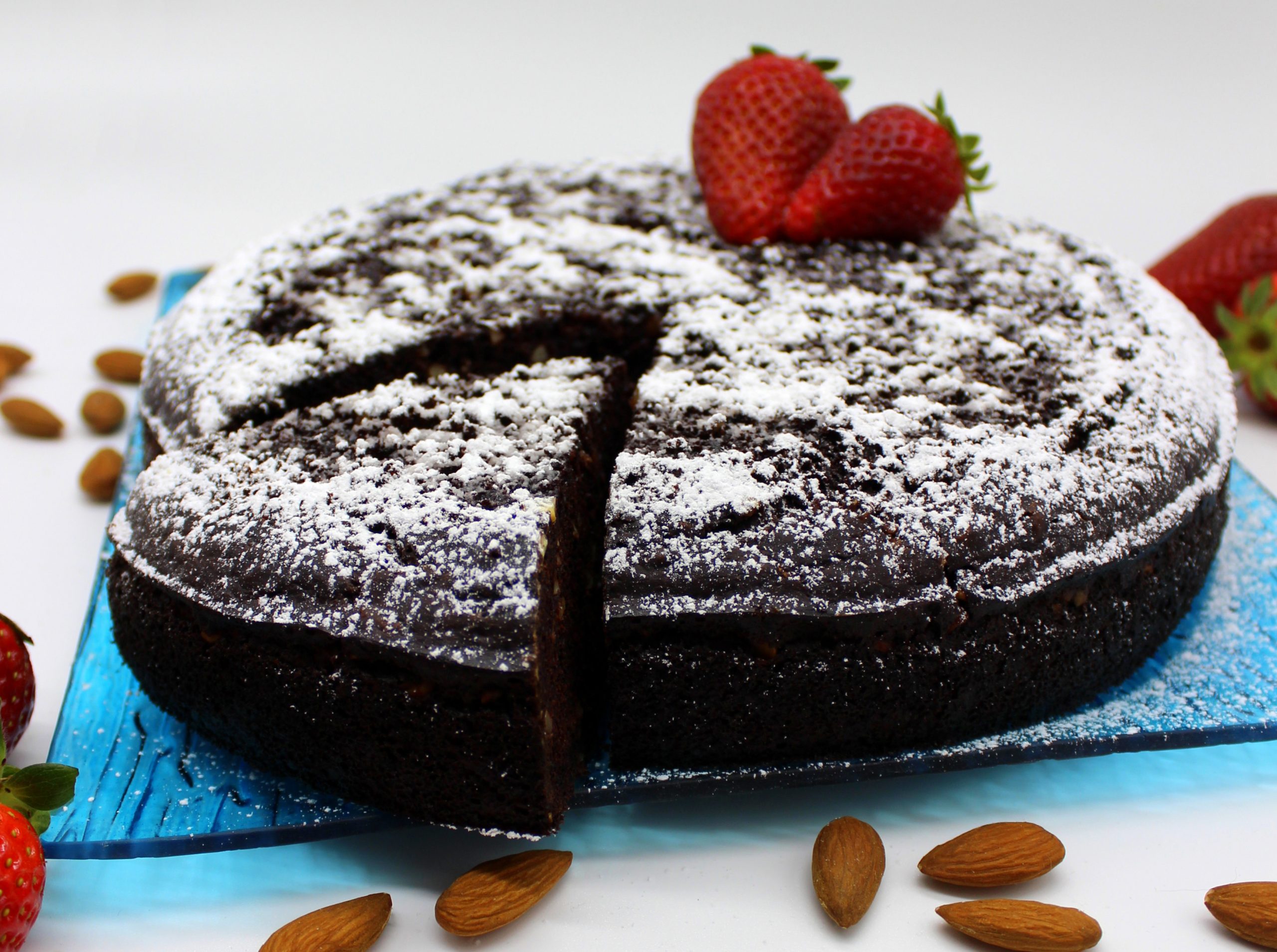 Easy vegan chocolate almond cake