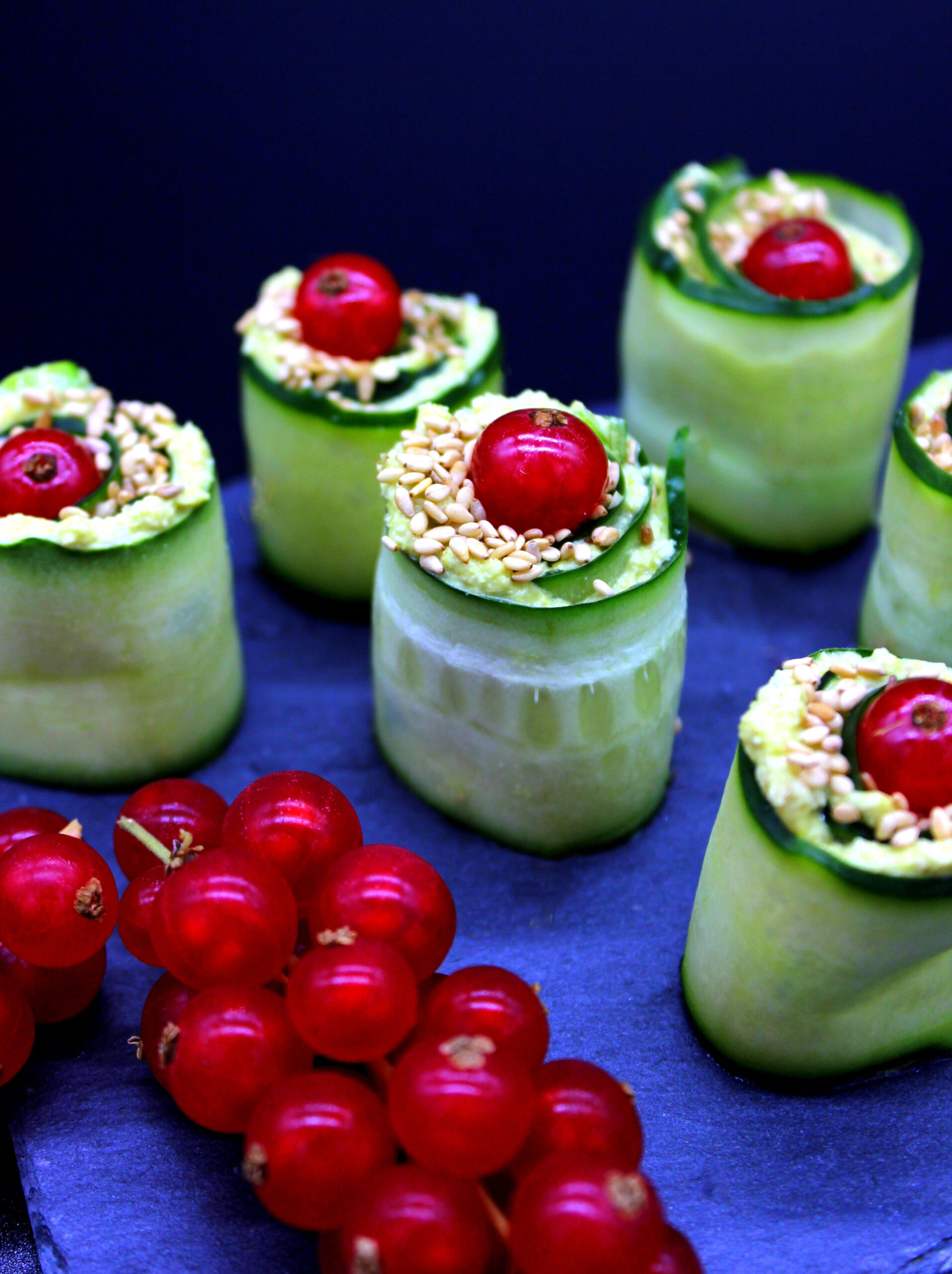 Fresh vegan cucumber rolls